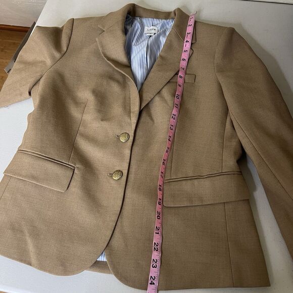 J Crew Blazer Size 6 Camel Tan Wool Original Schoolboy Double Button Preppy - Picture 6 of 13